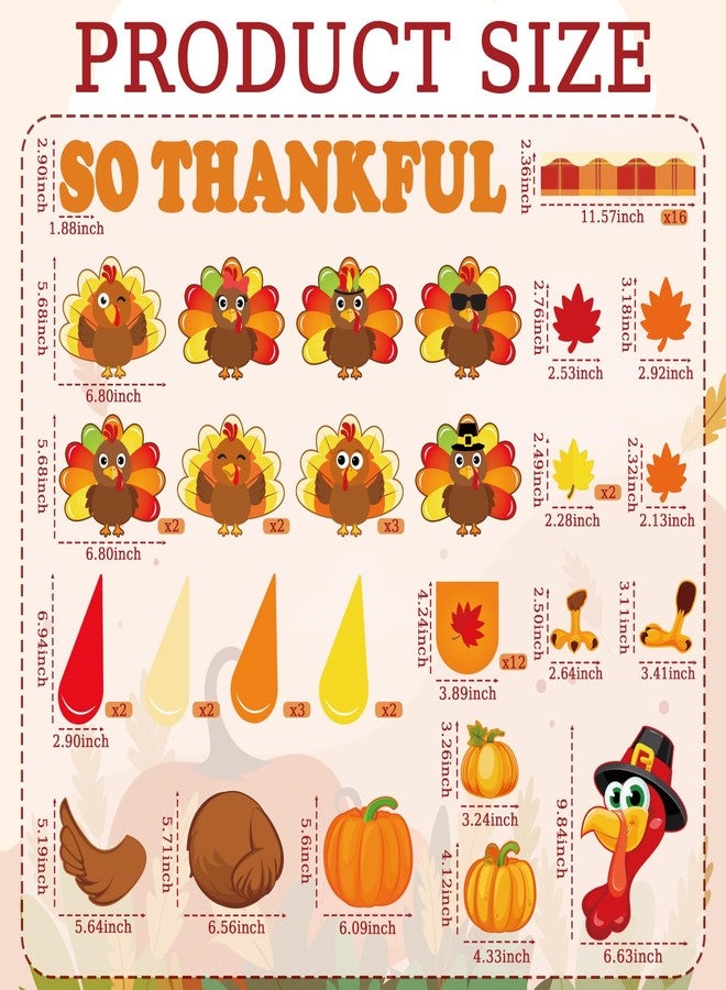 80UncleKimby Thanksgiving Fall Bulletin Board Decorations - DIY Turkey Photo Crafts with Pumpkin “So Thankful for Our” Paper Cutouts Set for School, Classroom, Autumn Wall Door - Image 5