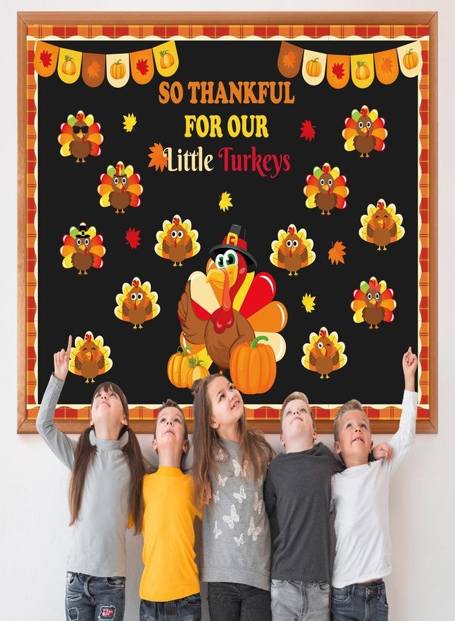 80UncleKimby Thanksgiving Fall Bulletin Board Decorations - DIY Turkey Photo Crafts with Pumpkin “So Thankful for Our” Paper Cutouts Set for School, Classroom, Autumn Wall Door - Image 4