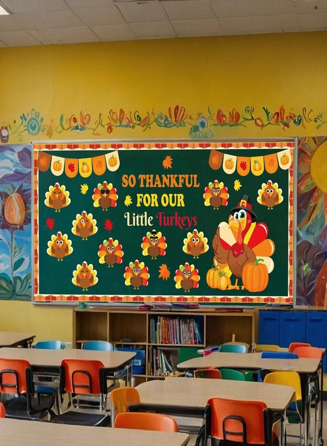 80UncleKimby Thanksgiving Fall Bulletin Board Decorations - DIY Turkey Photo Crafts with Pumpkin “So Thankful for Our” Paper Cutouts Set for School, Classroom, Autumn Wall Door - Image 3