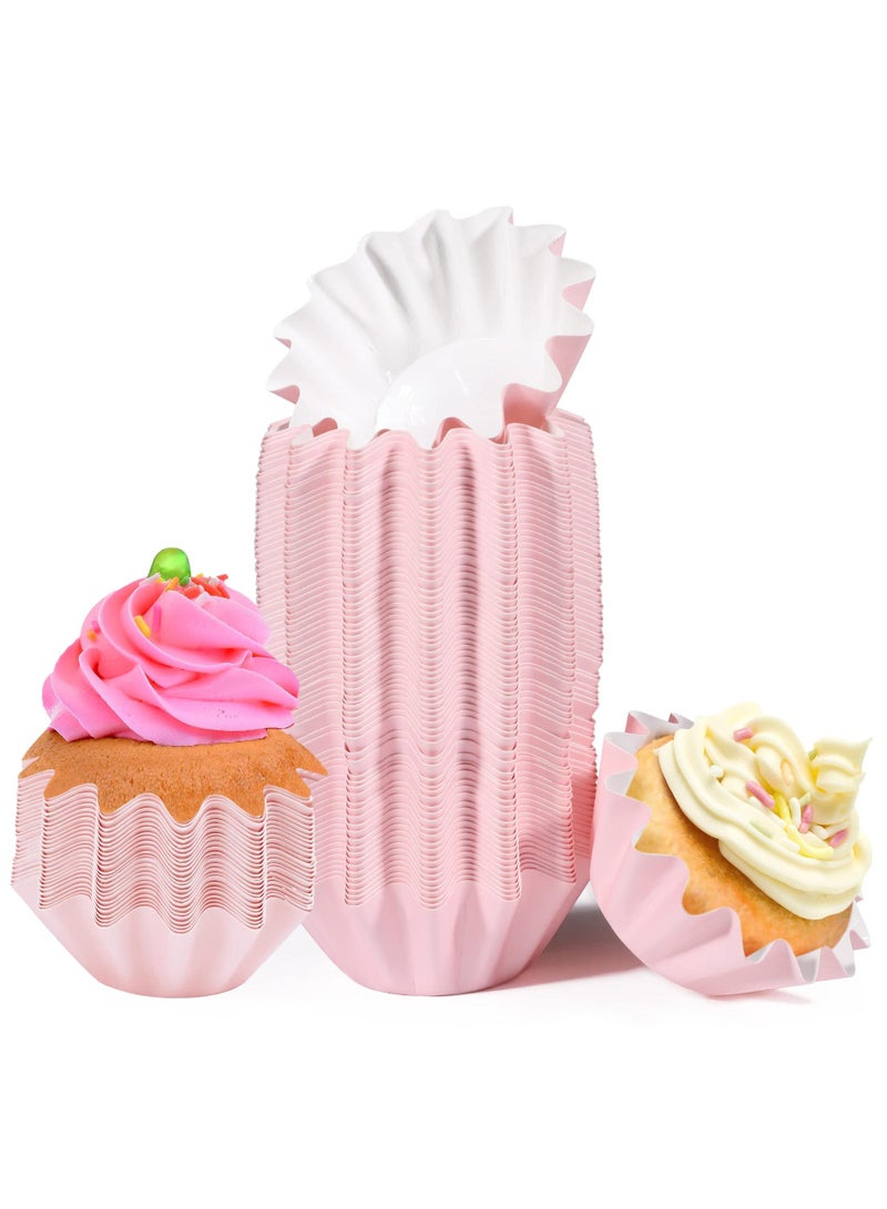 Sweet seven Baking Cups for Cupcakes & Muffins - Greaseproof Pink Liners for Parties, Weddings, Baby Showers, Birthdays - Pack of 100 - Image 1