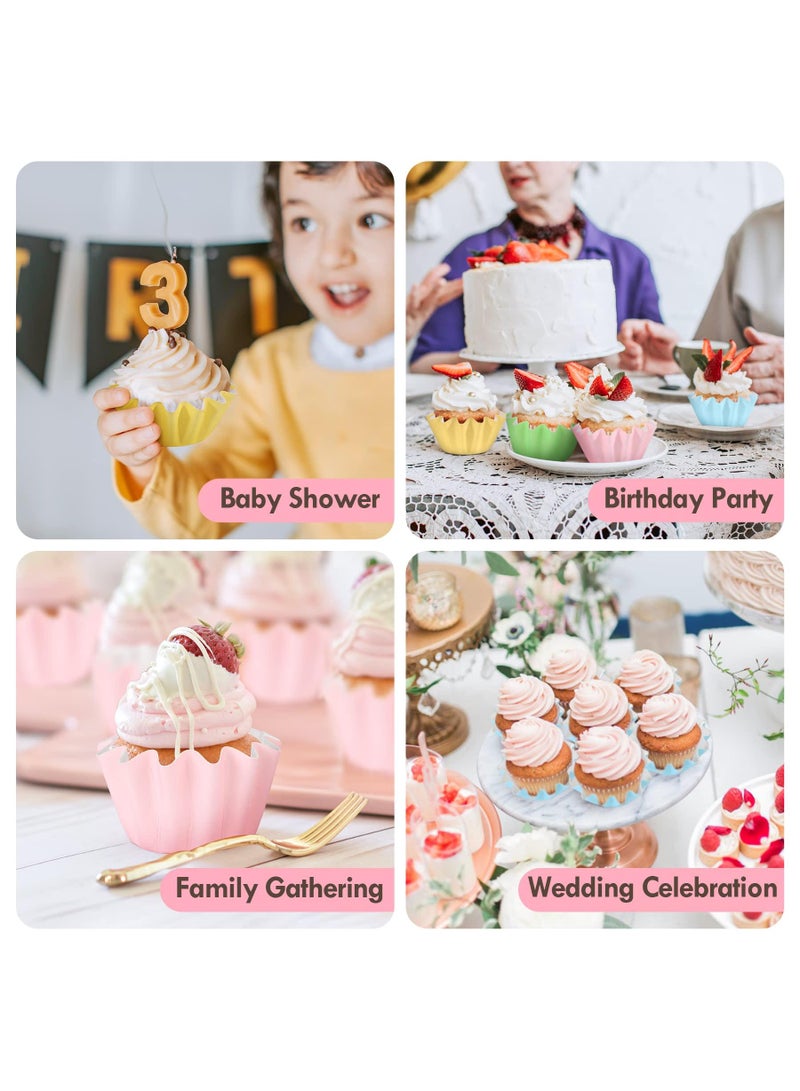 Sweet seven Baking Cups for Cupcakes & Muffins - Greaseproof Pink Liners for Parties, Weddings, Baby Showers, Birthdays - Pack of 100 - Image 4