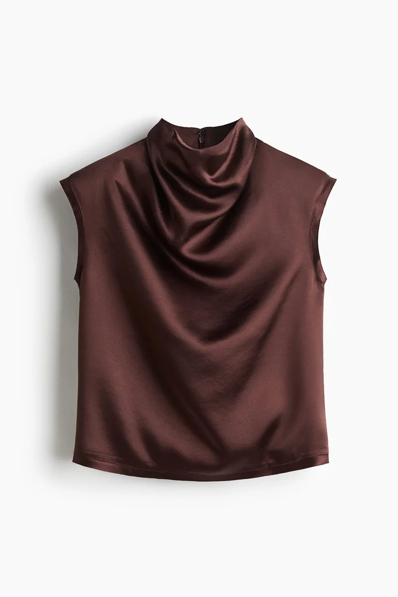 H&M Cowl-neck satin top