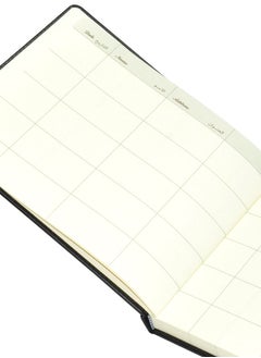 FIS Executive Visitor Book, Italian PU Cover with Sewing, Ivory Paper, 100 gsm, Round Corners, Arabic and English, 120 Sheets, Size: 200 x 250 mm, Black Colour - FSCLEXVI01A  - Image 2