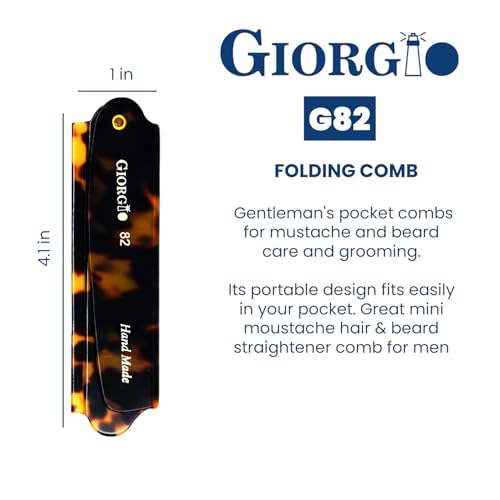 Giorgio G82 Fine Tooth Folding Pocket Comb for Men, for Everyday Grooming Styling Hair, Beard or Mustache, Use Dry or with Balms, Handmade, Saw Cut Hand Polished - Image 3