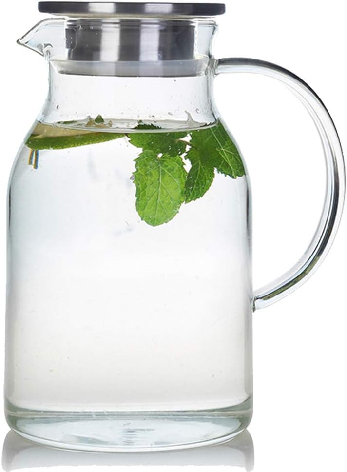 Karafu 68 Oz/2 Liter Glass Pitcher with Lid, Heat Resistant Water Jug for Hot/Cold Water, Ice tea and Juice Beverage - Image 1
