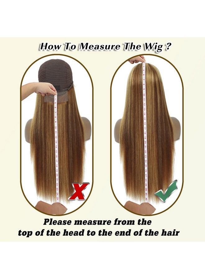 Highlight Ombre Lace Front Wig Human Hair, 13X4 Straight 4/27 Honey Blonde Hd Lace Front Wig Human Hair Pre Plucked 150% Density Colored Lace Front Wigs For Black Women 22Inch