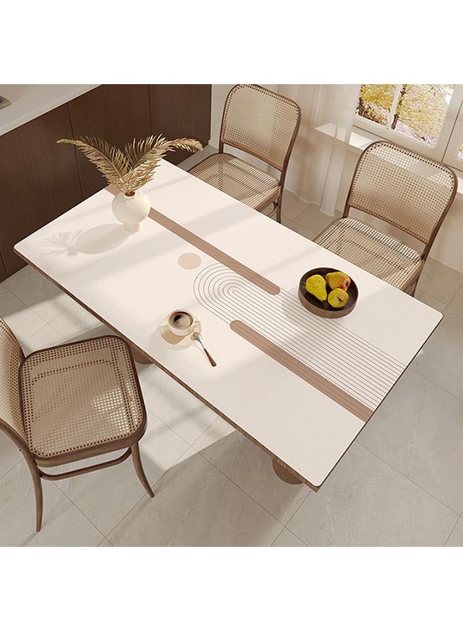 Bluejw Light Luxury High-grade Dining Table Mat Waterproof Oil-proof Anti-scalding Leather Tablecloth Coffee Table Tablecloth Rock Board Dining Table Protection Mat - Image 3
