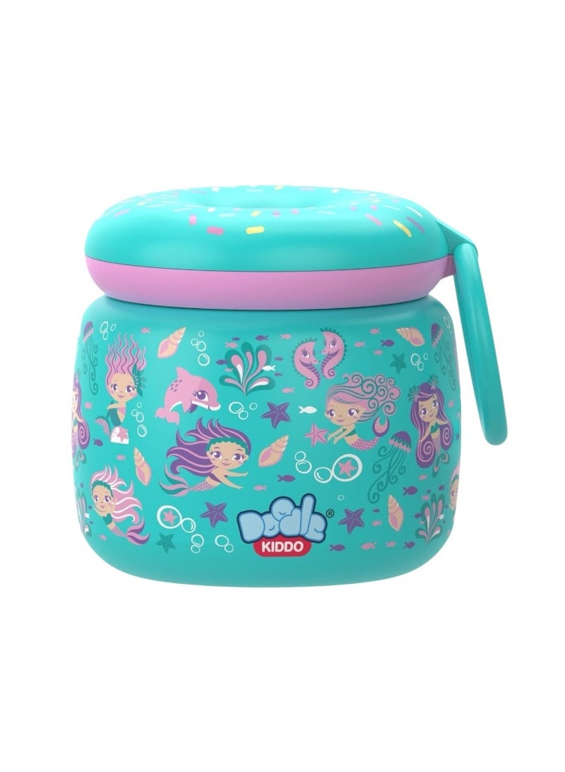 Doodle Kiddo Mermaid Stainless Steel Insulated Food Jar - Image 1