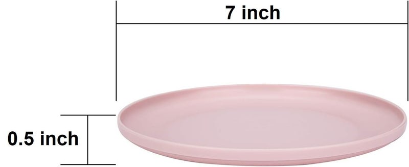 PUTHAK Durable Plastic Dinner Plates, Set of 6, Multicolor, Dishwasher Safe, Microwave Safe, Recycle, BPA Free, Food Grade (Small - 7” x 7” x 0.5”) - Image 2