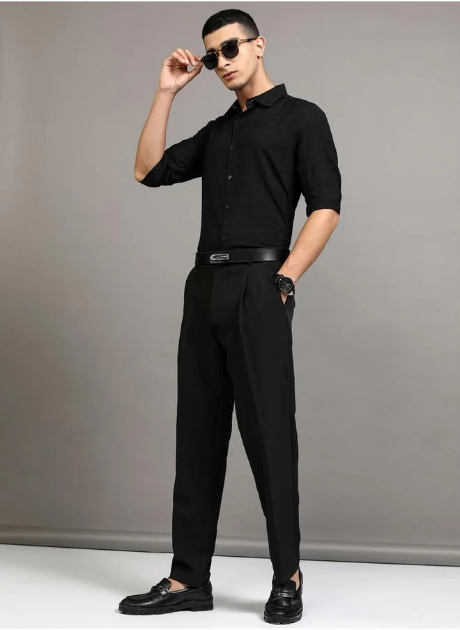 هاي لاندر Solid Regular Fit Collared Shirt