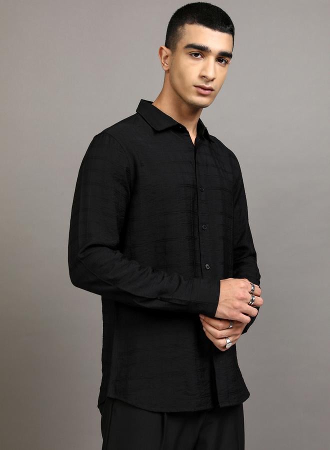 HIGHLANDER Solid Regular Fit Collared Shirt - Image 5