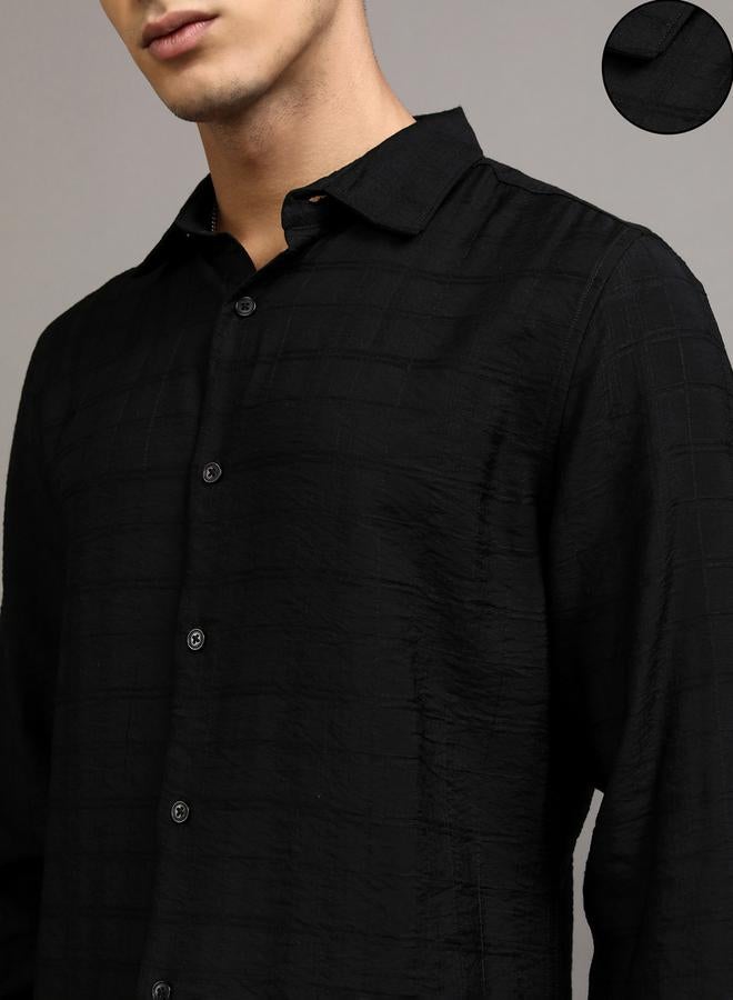 HIGHLANDER Solid Regular Fit Collared Shirt - Image 4
