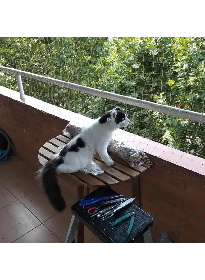 Transparent Nylon Pet Safety Net 118.11x393.7 Inch Anti Fall Barrier For Balcony Windows Stairs - Image 1