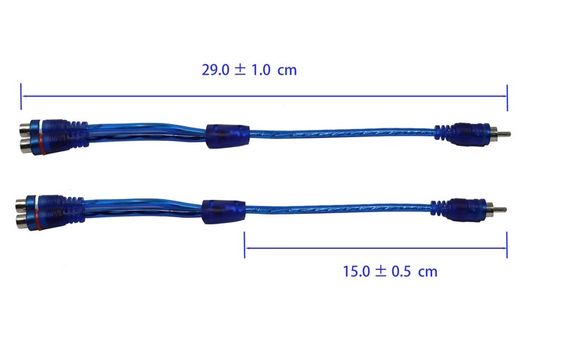 iexcell 2 Pcs 1 Male to 2 Female RCA Speaker Splitter Shielding Cable Adapter, Blue - Image 5