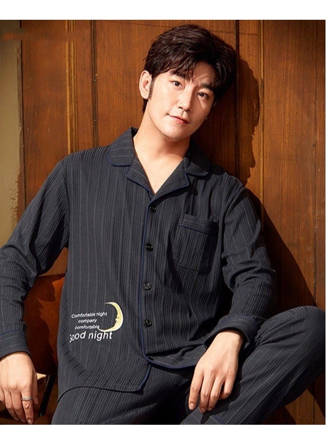 Couple Pajamas Set Long Sleeves Sleepwear for Men and Women Cute Plus Size Loungewear Spring and Autumn Home Clothes Gift for Boyfriend Girlfriend Husband Wife - Image 2