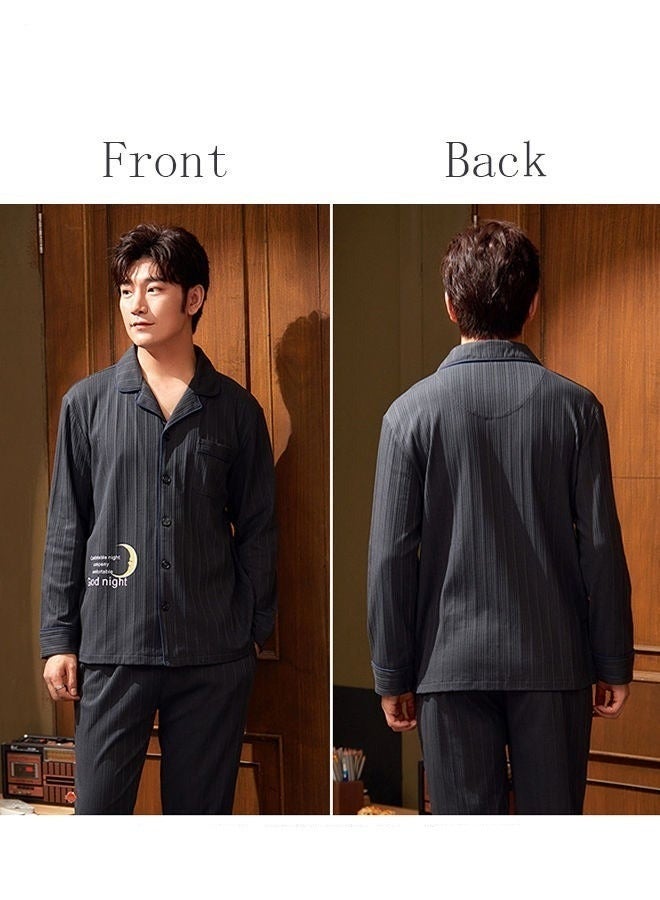 Couple Pajamas Set Long Sleeves Sleepwear for Men and Women Cute Plus Size Loungewear Spring and Autumn Home Clothes Gift for Boyfriend Girlfriend Husband Wife - Image 4
