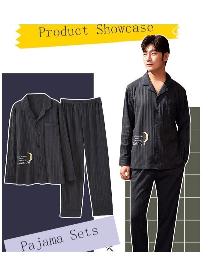 Couple Pajamas Set Long Sleeves Sleepwear for Men and Women Cute Plus Size Loungewear Spring and Autumn Home Clothes Gift for Boyfriend Girlfriend Husband Wife - Image 3