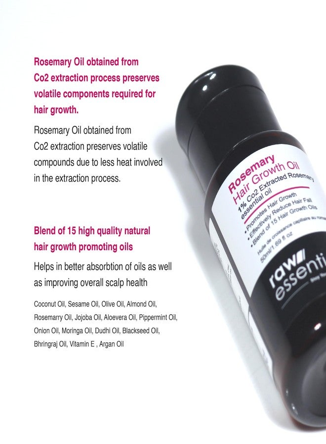 Raw Essentials Rosemary Hair Oil 50ml, Highest Grade Natural Rosemary Oil for Hair Growth, Nourishes and Strengthen Hair & Scalp, Boost Volume, Shine & Thickness. - Image 4