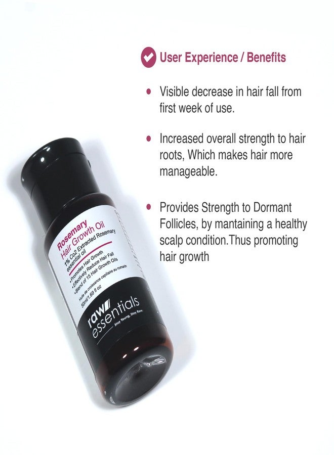 Raw Essentials Rosemary Hair Oil 50ml, Highest Grade Natural Rosemary Oil for Hair Growth, Nourishes and Strengthen Hair & Scalp, Boost Volume, Shine & Thickness. - Image 3