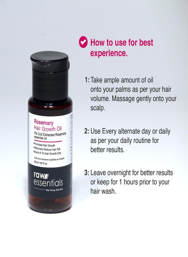 Raw Essentials Rosemary Hair Oil 50ml, Highest Grade Natural Rosemary Oil for Hair Growth, Nourishes and Strengthen Hair & Scalp, Boost Volume, Shine & Thickness. - Image 5