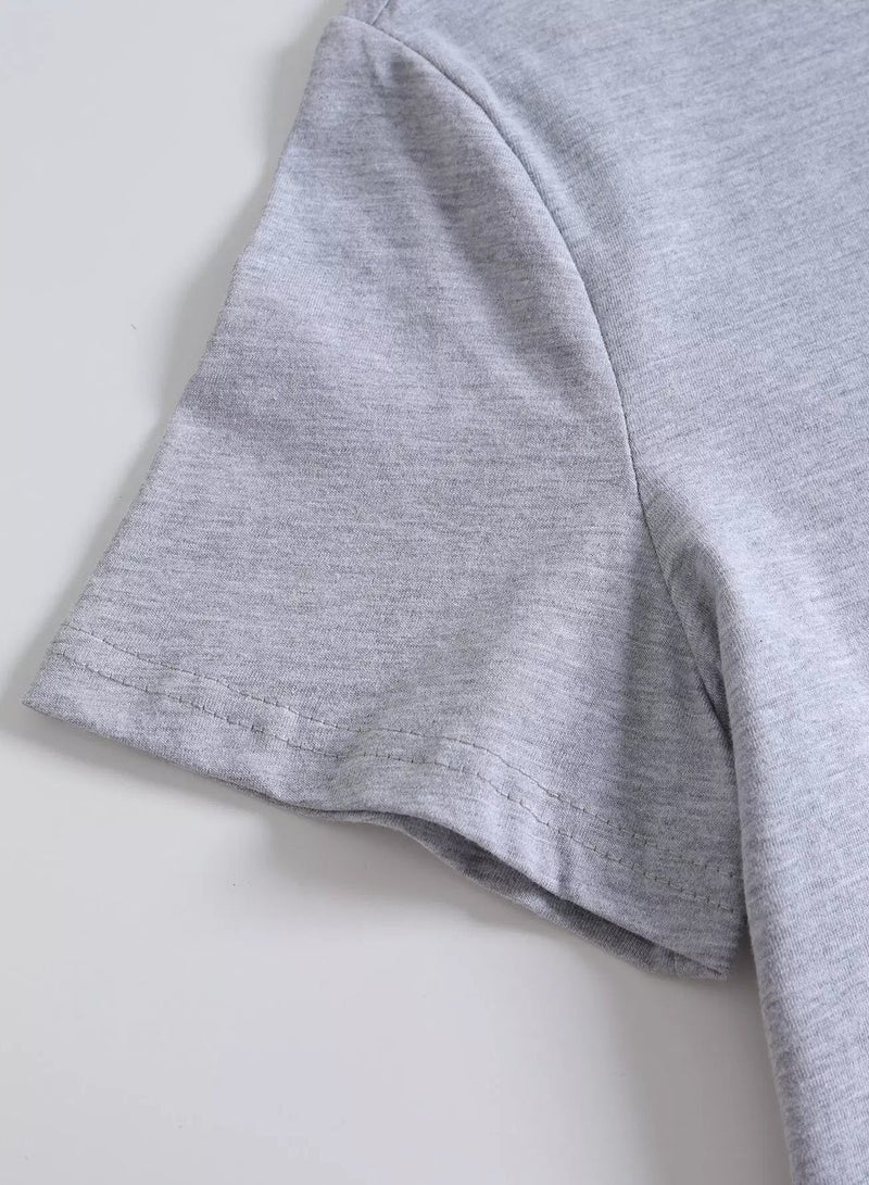 3pcs Solid Short Sleeve Tee  - Image 4