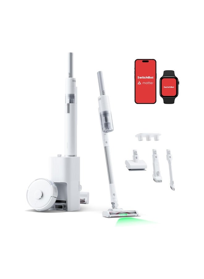 SwitchBot SwitchBot Robot Vacuum and Cordless Vacuum Cleaner K10+ Pro Combo, TwinFlo™ Suction Tech, Dual Dust Collection Station, Compact & Lightweight, Super Quiet, 2.4Ghz WiFi Compatible with Smart assistants (Hub 2 Required)  - Image 1