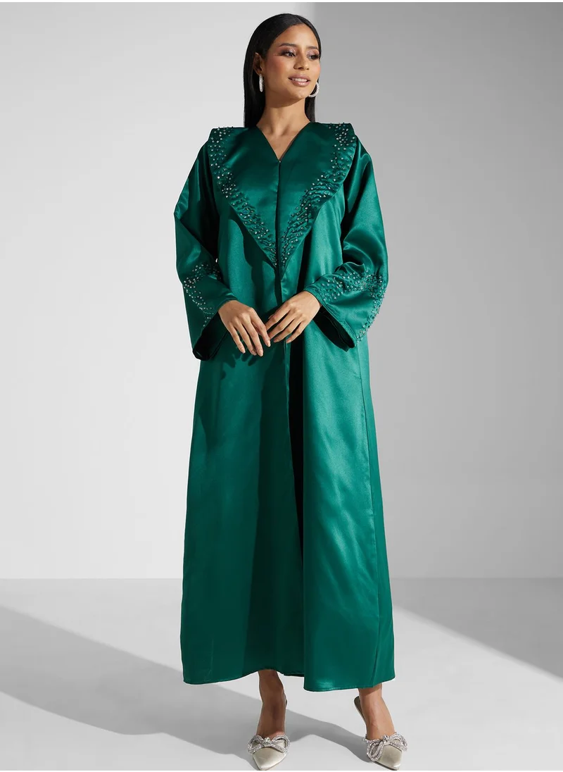 Khizana Embellished Detail Abaya With Sheila