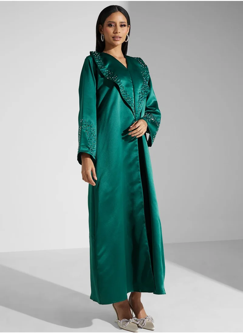 Khizana Embellished Detail Abaya With Sheila
