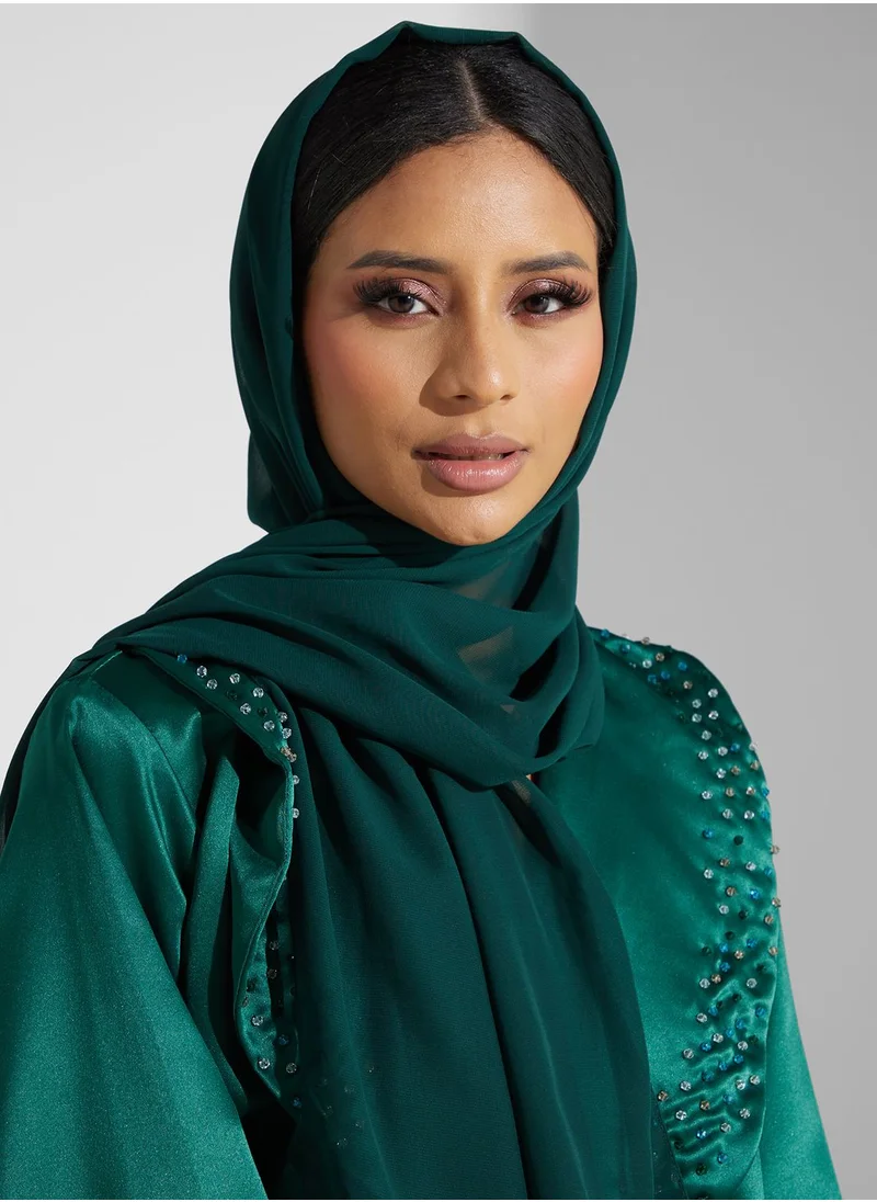 Khizana Embellished Detail Abaya With Sheila