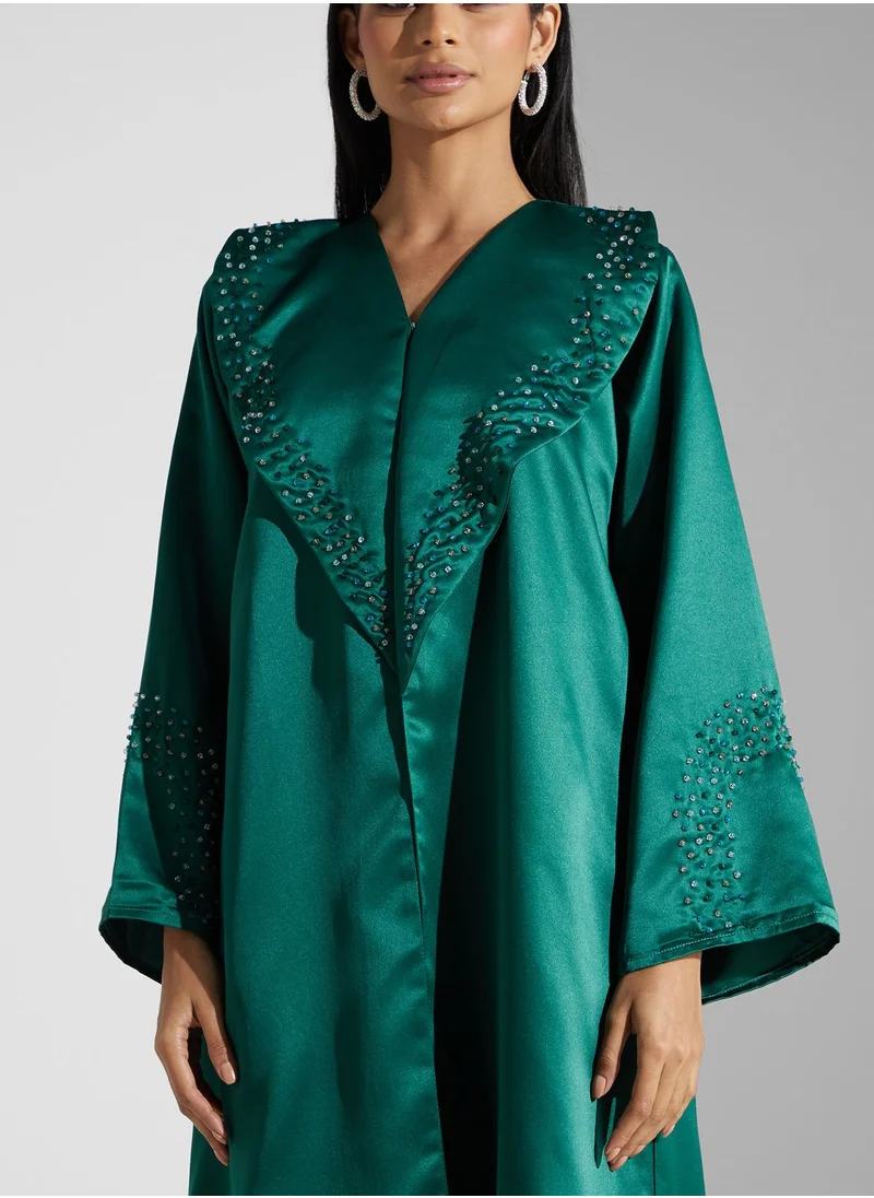 Khizana Embellished Detail Abaya With Sheila