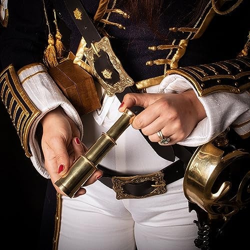 Mythrojan Medieval Brass Telescope with Mini Spyglass Wooden Box for Reenactment Cosplay Steampunk Nautical Decor 6 inches Brass - Image 5