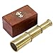 Mythrojan Medieval Brass Telescope with Mini Spyglass Wooden Box for Reenactment Cosplay Steampunk Nautical Decor 6 inches Brass - Image 3