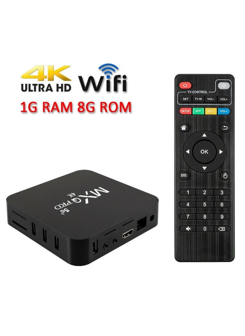 ELTRAZONE - MXQ Pro 4K Android 10.0 Smart TV Box – Ultra HD 64Bit Media Player with 5G Dual-Band WiFi, Quad-Core Processor, HDMI Output, USB & AV Support – High-Speed Home Entertainment Streaming Device for YouTube, Netflix & More - Image 1