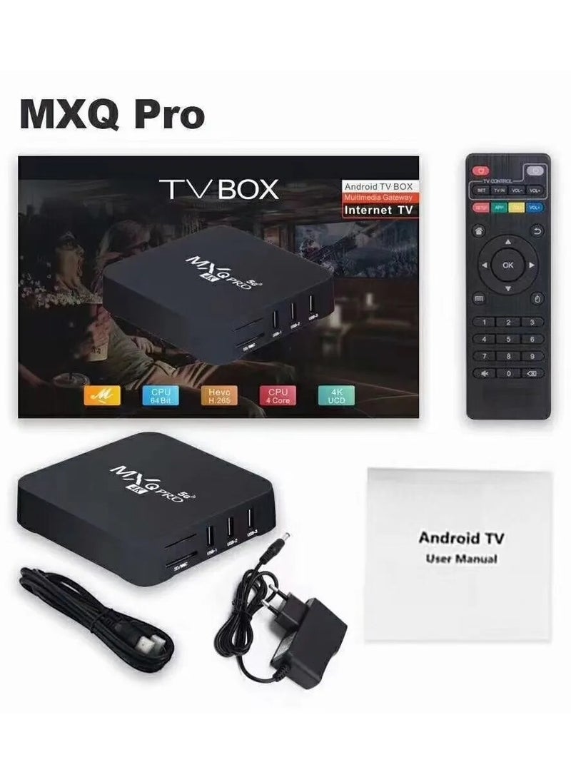 ELTRAZONE - MXQ Pro 4K Android 10.0 Smart TV Box – Ultra HD 64Bit Media Player with 5G Dual-Band WiFi, Quad-Core Processor, HDMI Output, USB & AV Support – High-Speed Home Entertainment Streaming Device for YouTube, Netflix & More - Image 1