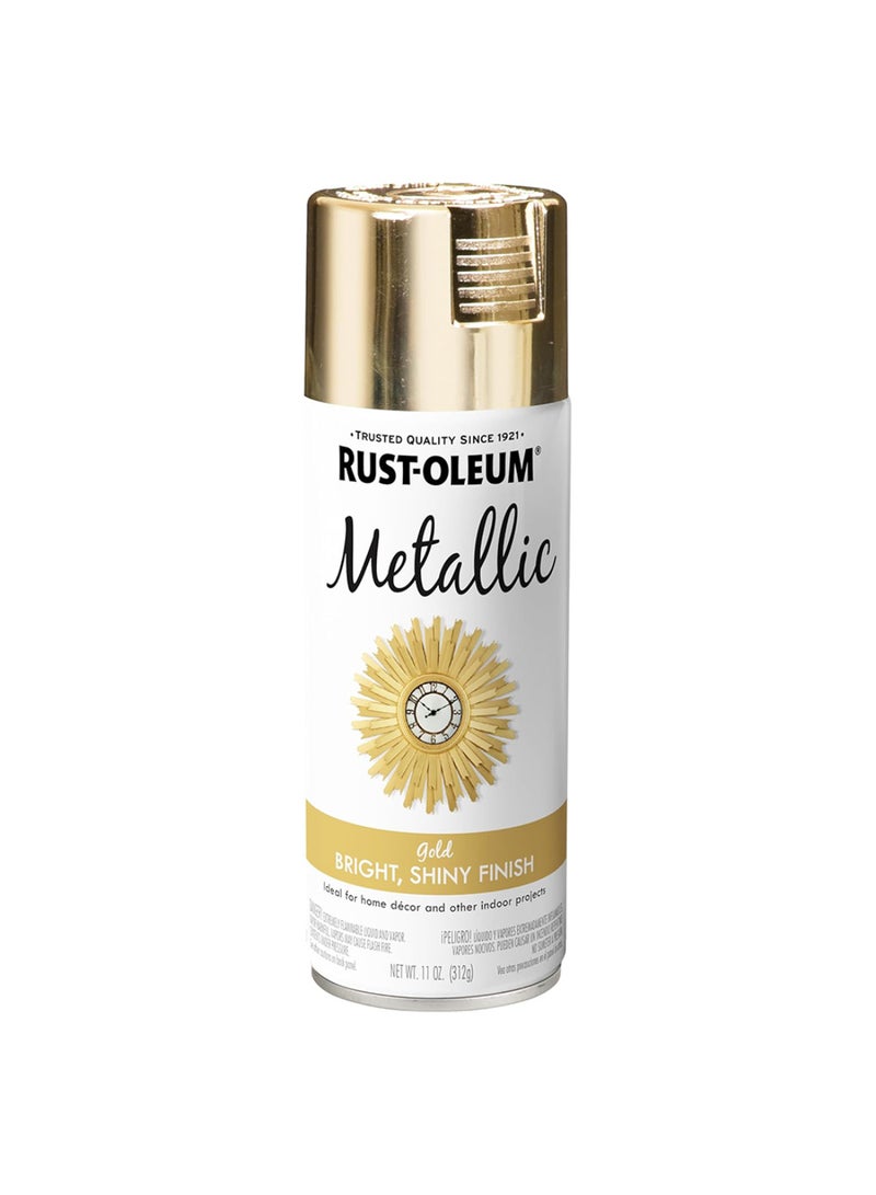 RUST-OLEUM Metallic Gold Spray Paint – Bright Shiny Finish, 312g (11 oz) – Premium Indoor Décor & DIY Projects-1910830 - Image 1