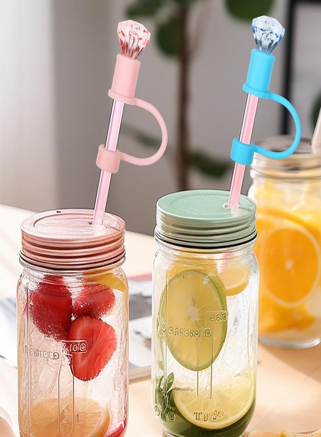 وولاين مجموعة أغطية شفاطات ماسية من والين، 6 قطع، 6 ألوان، سيليكون، قابلة لإعادة الاستخدام، أغطية شفاطات لامعة وملونة، 10 مم/0.4 بوصة، واقيات لأكواب سعة 30/40 أونصة. - Image 5