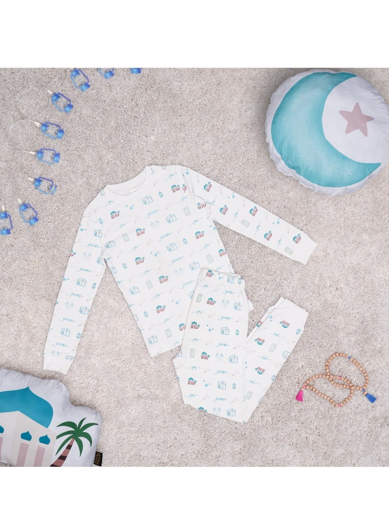 Hilalful HilalFul Pyjama Set For Unisex Kids & Children | 8-10 Years | 100% Organic Cotton | Eco-Friendly | Soft & Breathable Fabric | Kids Sleepwear Clothing | Comfortable | Hypoallergenic | Skin Friendly - Image 3