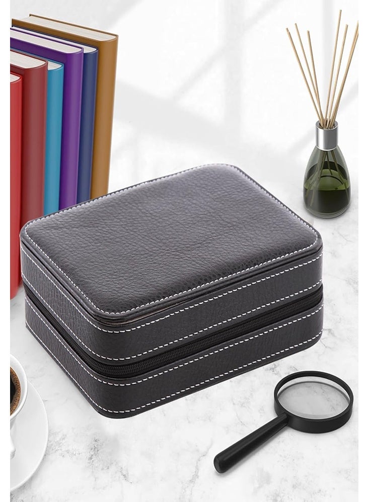 DMG TECH Watch Box, 4 Grids Watch Display Case for Travel, Tough Protection PU Leather Watch Box for Men Women, Jewelry Collection Storage Organizer Box Holder, Small and Elegant Gift for Men Women - Image 2