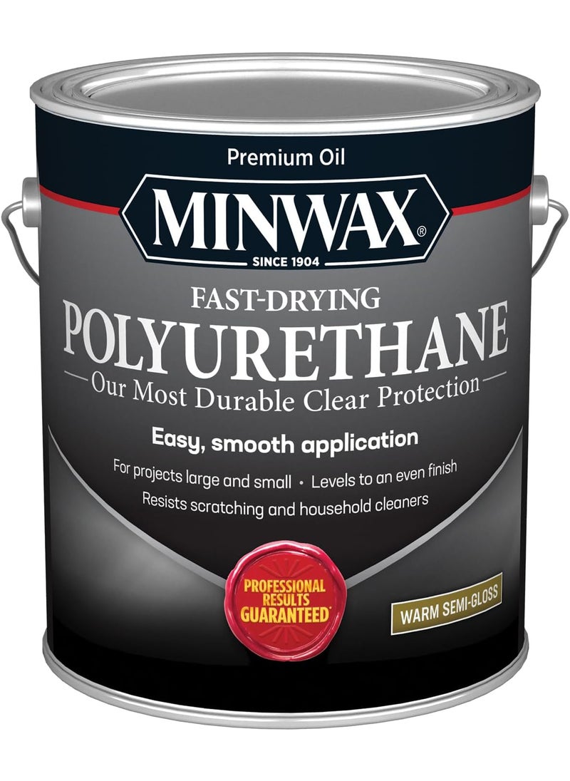 Minwax Minwax Fast Drying Polyurethane Protective Wood Finish Clear SemiGloss 1 Gallon  - Image 1