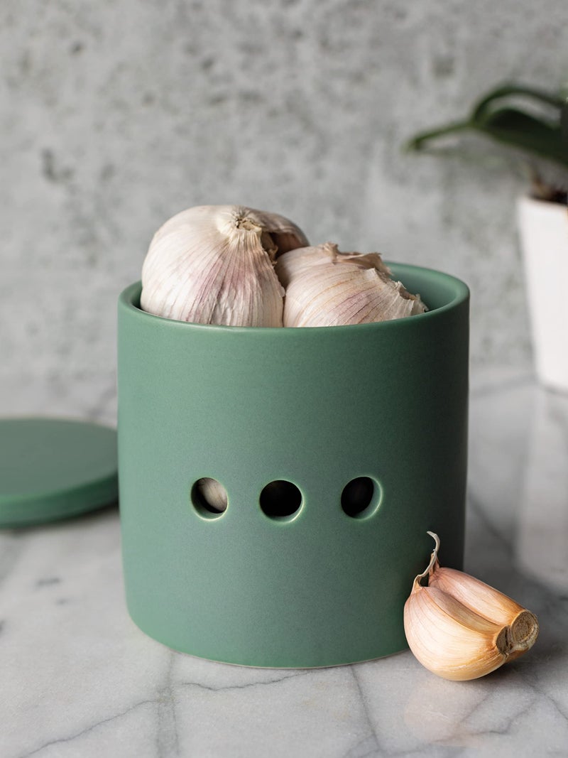 Now Designs Garlic Keeper, Matte Elm Green - Image 3