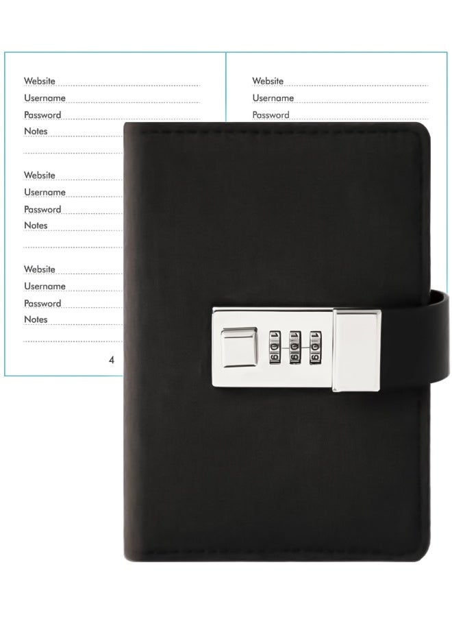 Generic Diary with Lock, A5 PU Leather Journal with Lock 200 Pages, Vintage Lock Journal Password Protected Notebook, Lock Diary Planner Organizer for Men and Women - Image 5