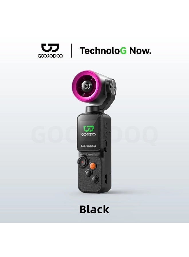 GOOJODOQ GFS025 Handheld Camera Cooling Fan with 2500mAh Rechargeable Battery, 100 Adjustable Speed Levels, Strong Wind Mini Portable Cooling Fan for Camera, Photography, Video Recording, Live Streaming & Vlogging, Black - Image 1