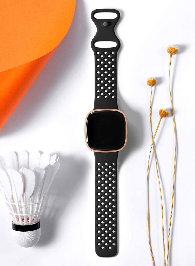 Elastic Strap Compatible with Fitbit Versa 3 for Fitbit Sense Strap,Adjustable Nylon Sports Straps for Women Men, Breathable（4Pcs） - Image 4