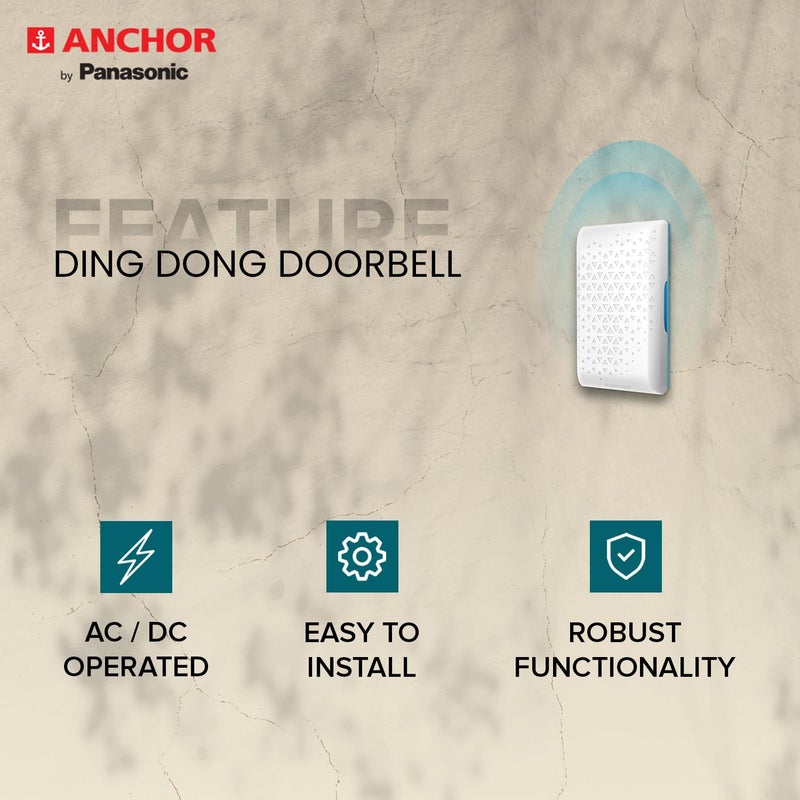 Anchor by Panasonic Ding Dong Doorbell | Calling Bell for Home | Door Bell for Office, School (22664) - Image 2
