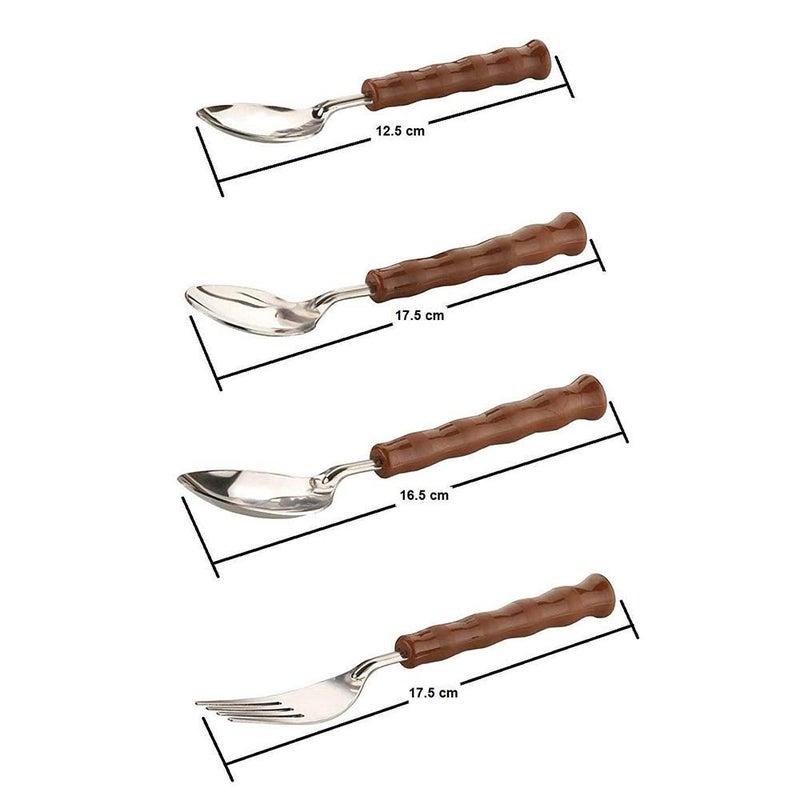 ConvertKitchen Duck Cutlery Set with Stand 24Piece Stainless Steel Plastic Dining Tableware Includes Spoons and Forks Elegant Kitchen Utensil Set - Image 4