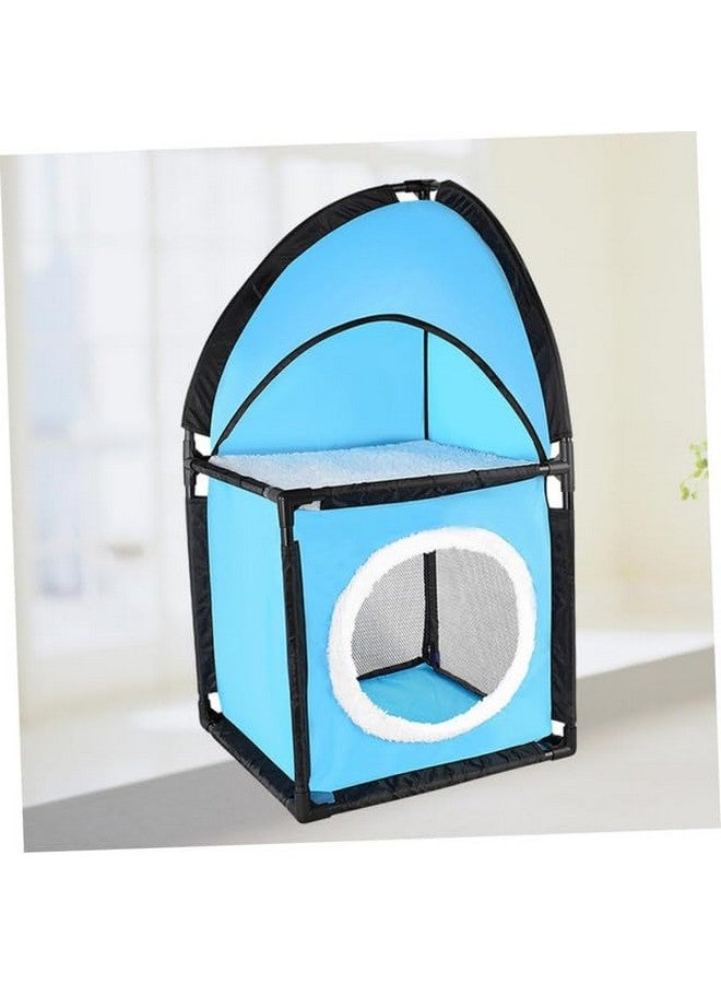 إيميلي بيتس مكعب بيت القطط، سرير بطابقين، كهف مخبأ للقطط، خيمة قطط مجمعة، طاولة جانبية للراحة والاختباء - Image 5