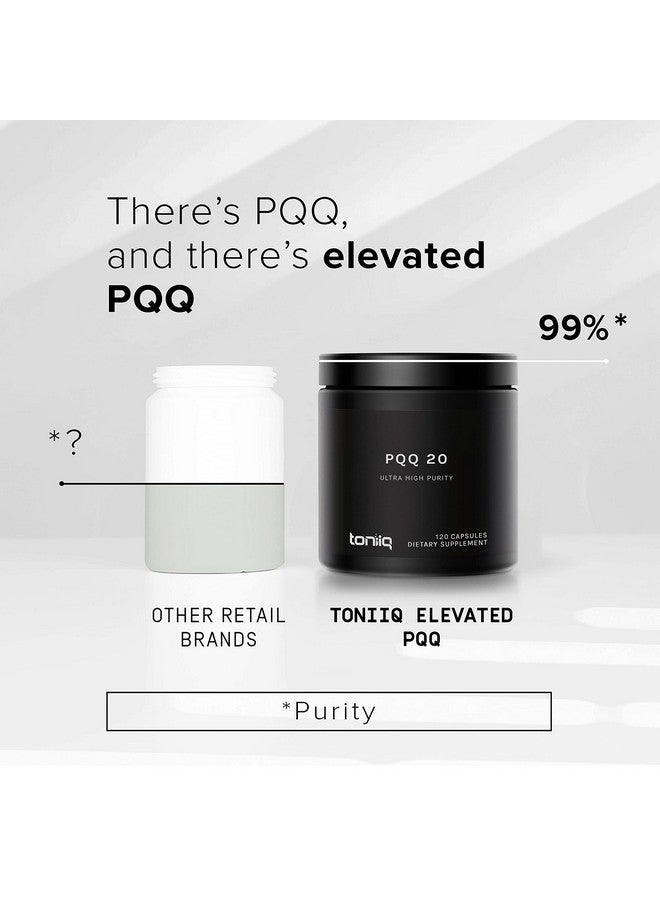 Toniiq Ultra High Purity Pqq Capsules 99%+ Highly Purified And Highly Bioavailable 120 Capsules 20Mg Concentrated Formula Pyrroloquinoline Quinone Supplement - Image 4