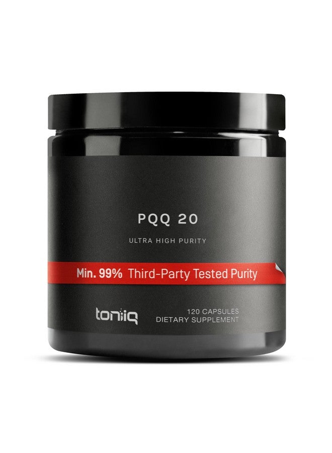 Toniiq Ultra High Purity Pqq Capsules 99%+ Highly Purified And Highly Bioavailable 120 Capsules 20Mg Concentrated Formula Pyrroloquinoline Quinone Supplement - Image 1