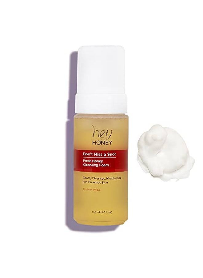 Hey Honey Don'T Miss A Spot Fresh Honey Facial Cleansing Foam ; Gently Remove Skin Oil And Other Pollutants From Your Sensitive Skin ; Clean And Crueltyfree ; 5 Oz  - Image 1