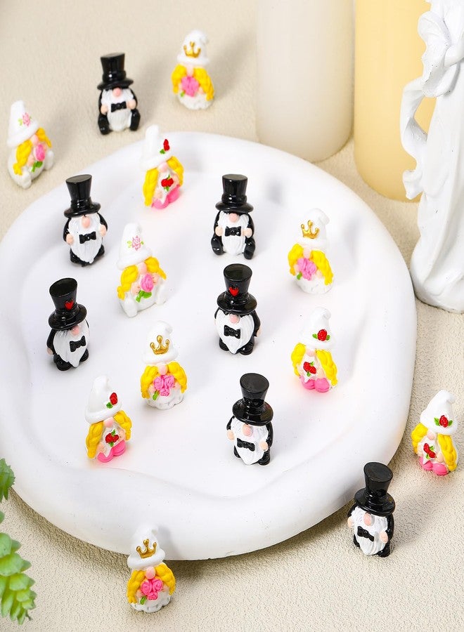 GGSTDDUP 42PCS Spring Mini Gnomes Figurine, Miniature Resin Spring Gnomes with Flowers, Mini Bride Groom Couple Gnome Wedding Souvenirs for Guests Ceremony Table Decor Fairy Garden Landscape - Image 5